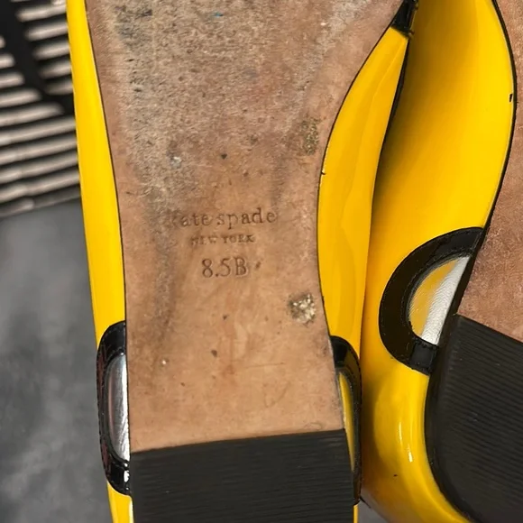 Kate Spade Taxi Yellow and White Flats - Picture 8 of 9